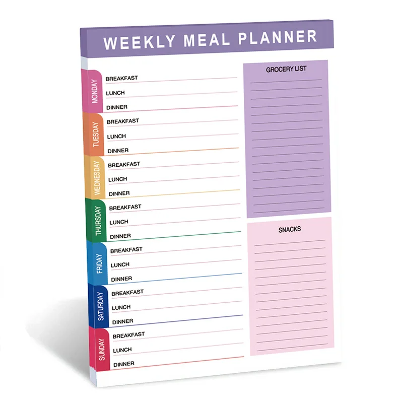 Bview Art A5 Weekly Meal Planner & Healthy Eating Journal แผ่นสูตรฉีกขาดได้ Diet Organizer สมุดบันทึกภาษาอังกฤษ