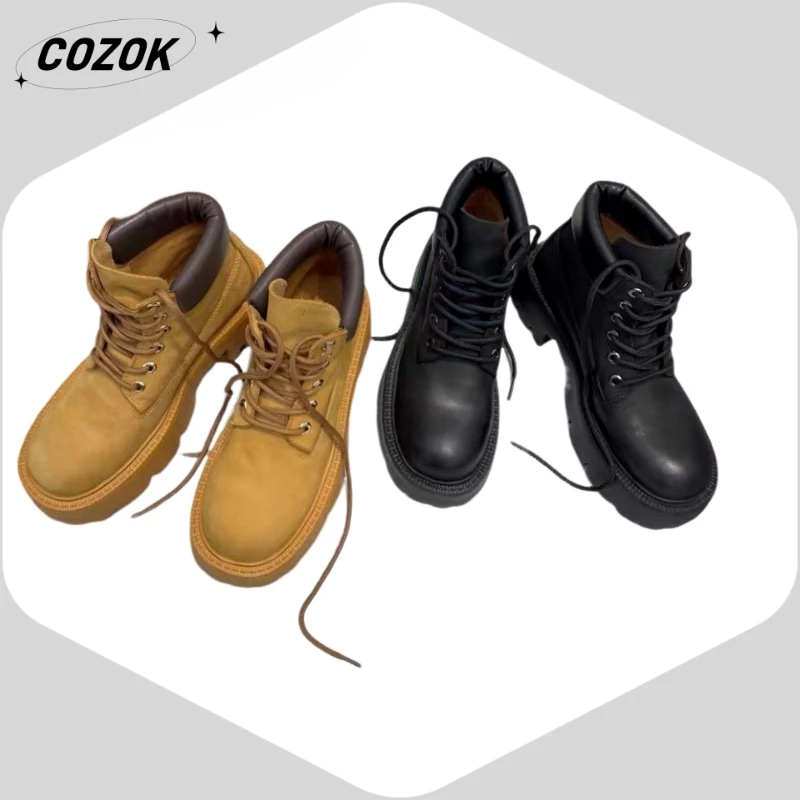 25 Hot-Selling British Style Advanced Genuine Leather Wear-Resisting Leisure Charming Boots Niche Hiking Shoes Hiking