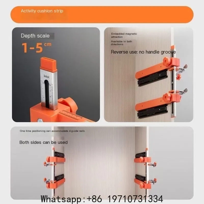 Generic Adjustable Cabinet Hardware Jig – Drill Guide Punch Locator for Drawer Rail, Handle Pull Installation & Positioning
