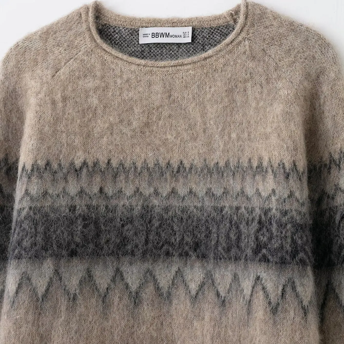 Faionable gebreide trui met eenvoudige kleur Blo-effect KASLEAD dames polyester geometrisch patroon lange Sve ronde Ne-top