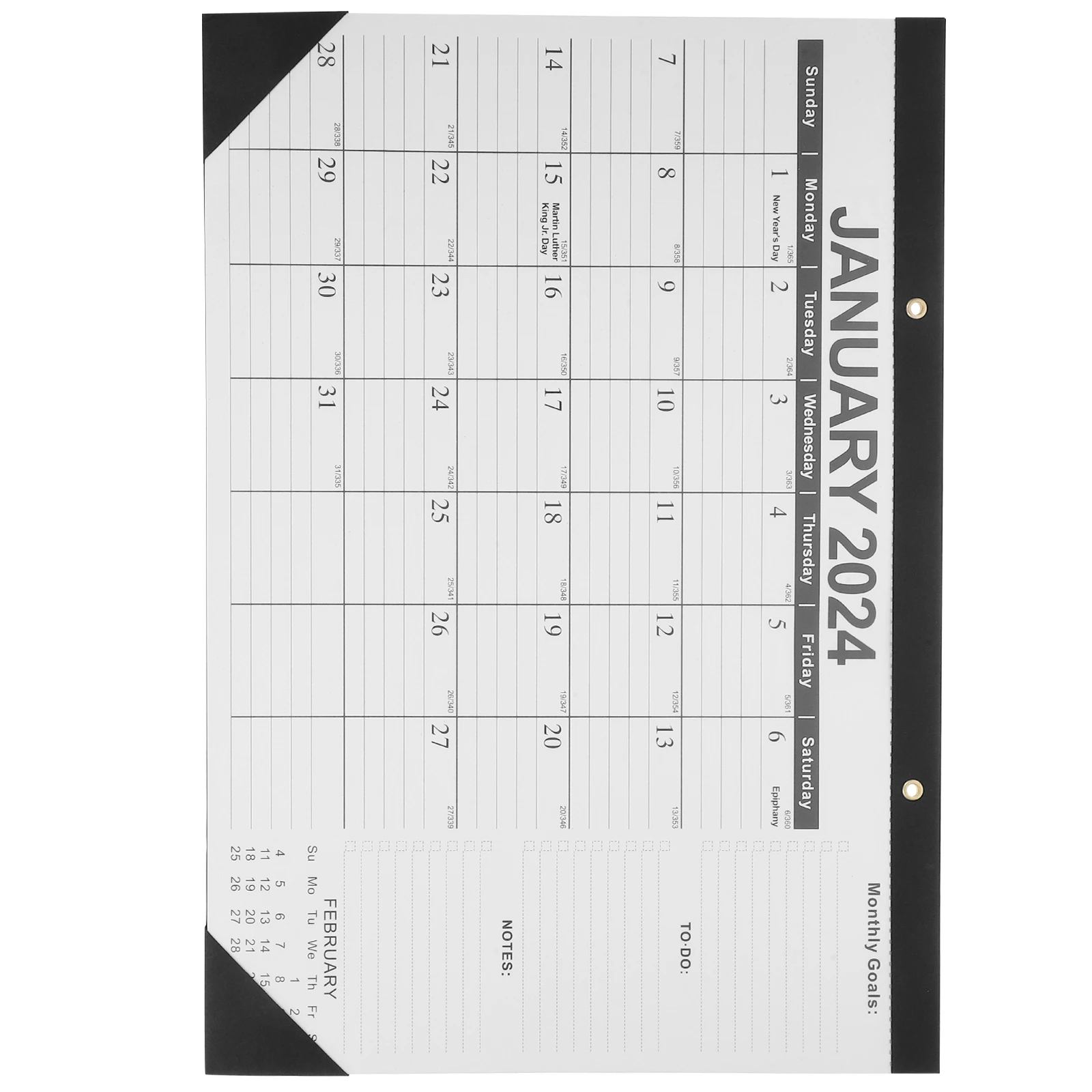 

2024 2025 Wall Calendar English Monthly Desk Office Supplies Home Decor Sturdy Printing Hanging Monthly 2024 2025