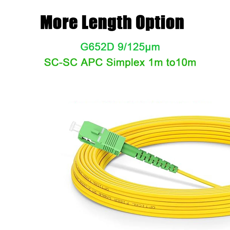 

SC APC-SC APC Fiber Optic Cable Simplex 9/125 Single Mode G652D Fiber Optic Cable Patch Cord Fiber Extension Jumper
