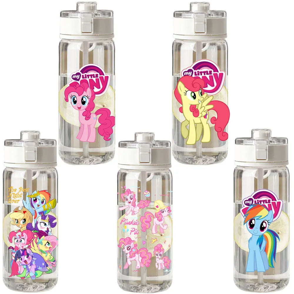 Cartoon Anime My Little Pony Twilight Sparkle Pinkie Pie Applejack Fluttershy Plastic Water Cup Cute Portable Water Bottle