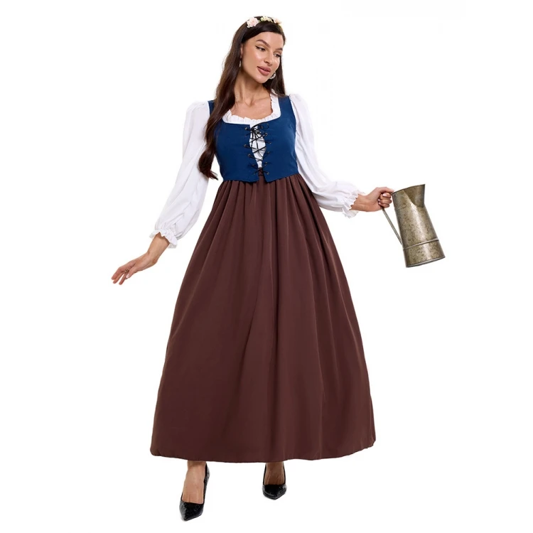Adulto feminino medieval renascentista floral colete dr tribunal período fazenda colônia sle loween traje vintage faion design
