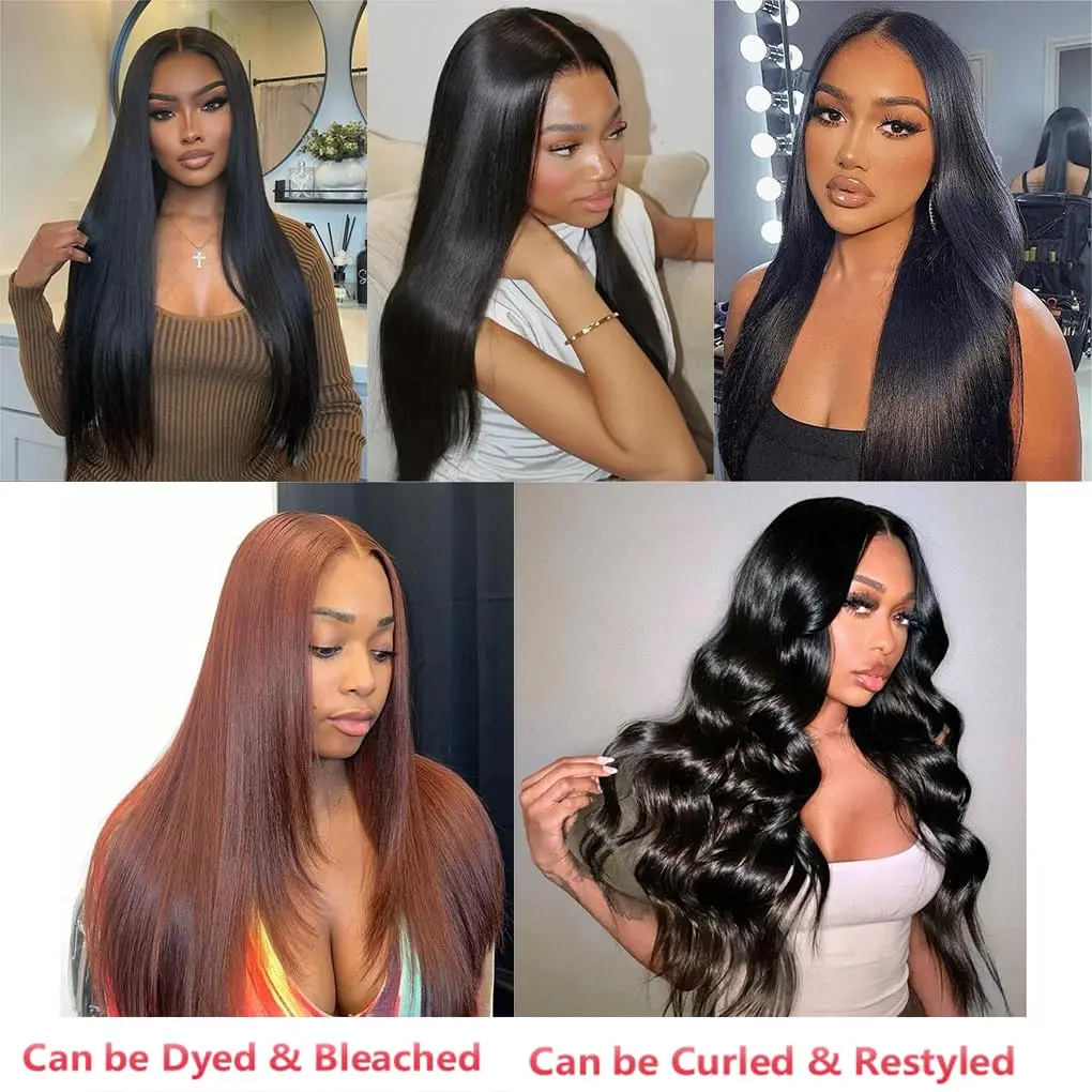 30인치 천연 블랙 번들 인모 100% 미가공 브라질 생모 붙임머리 4/5개 스트레이트 인모 연장