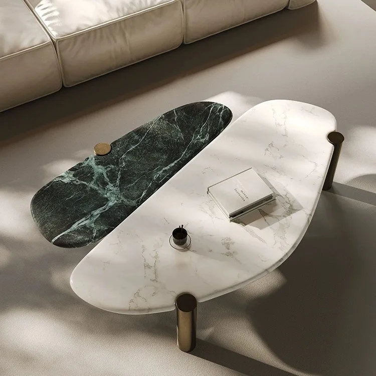 

Итальянский, минималистичный, мрамор, противоположный, журнальный столик, гостиная, дом, новый