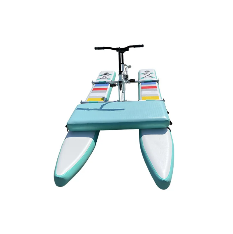 OEM factory direct one person two person outdoor water  inflatable floating bicycle  pedal boat water bike