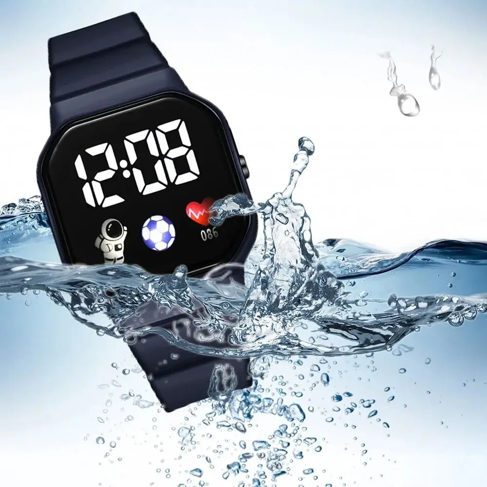 Fashion LED Digital Watches Spaceman Waterproof Sport Watch Silicone Strap Electronic Wristwatch Children Boys Girls Gifts