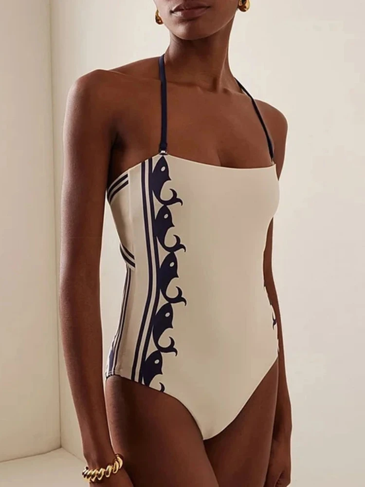 2025 New Women High-Waist Bikini Swimwear Set for Women Beach And Sand Beach Cross-Border Holiday Sea Side Clothes One Piece Set