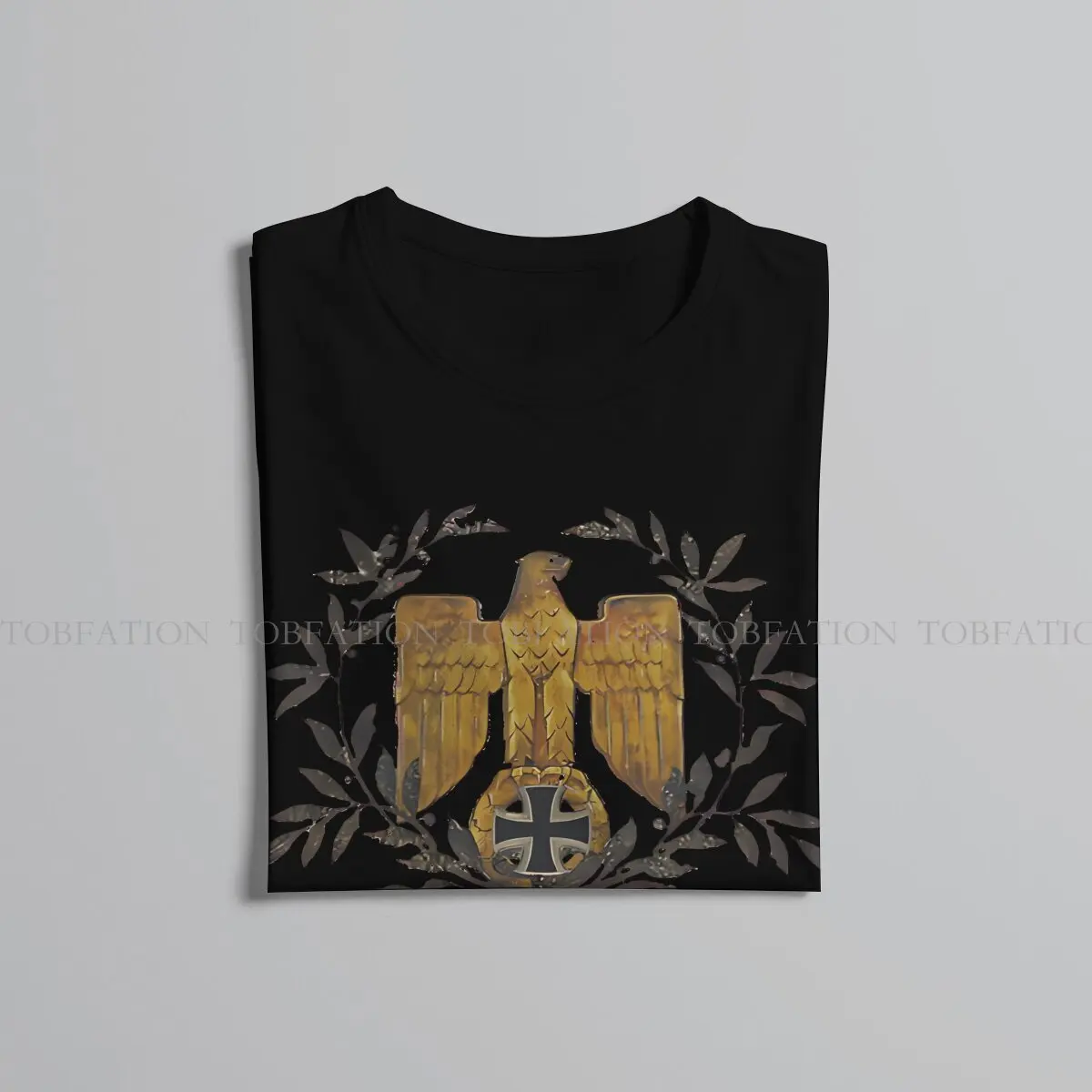 Gold Eagle With Iron Cross Unique TShirt Iron Cross Top Quality Hip Hop Clothes T Shirt Stuff