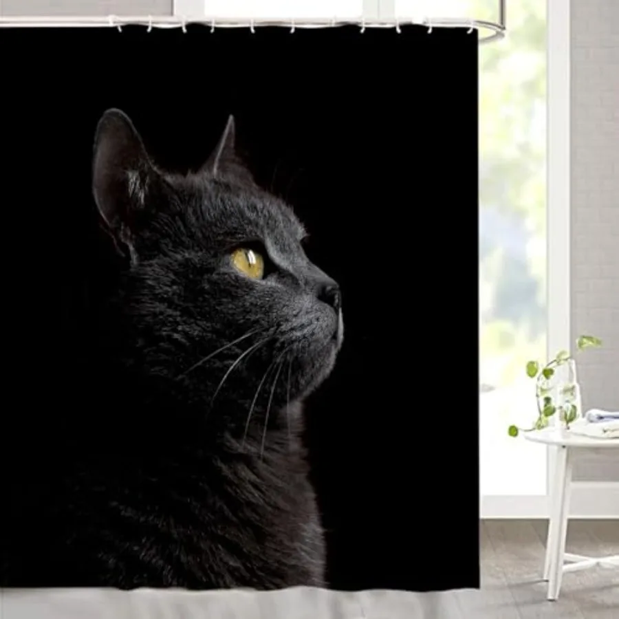 

Cute Shower Curtain Funny Animal Lovely Kitten Pet Lovers Shower Curtain for Bathroom Decor with 12Hooks 72 x 72 Inch