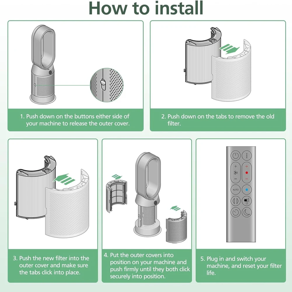 A35T-Upgraded Air Purifier Hepa Filter, Replacement Air Purifier Hepa Filter Compatible for Dysons TP06 TP/HP/DP04/05/07