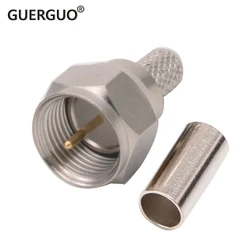 10PCS F Male Plug Connector Solcering Crimp Adapter RG58 SYV 50-3 RG316 RG174 50-1.5 Cable RF Connector RF Coaxial Connectors