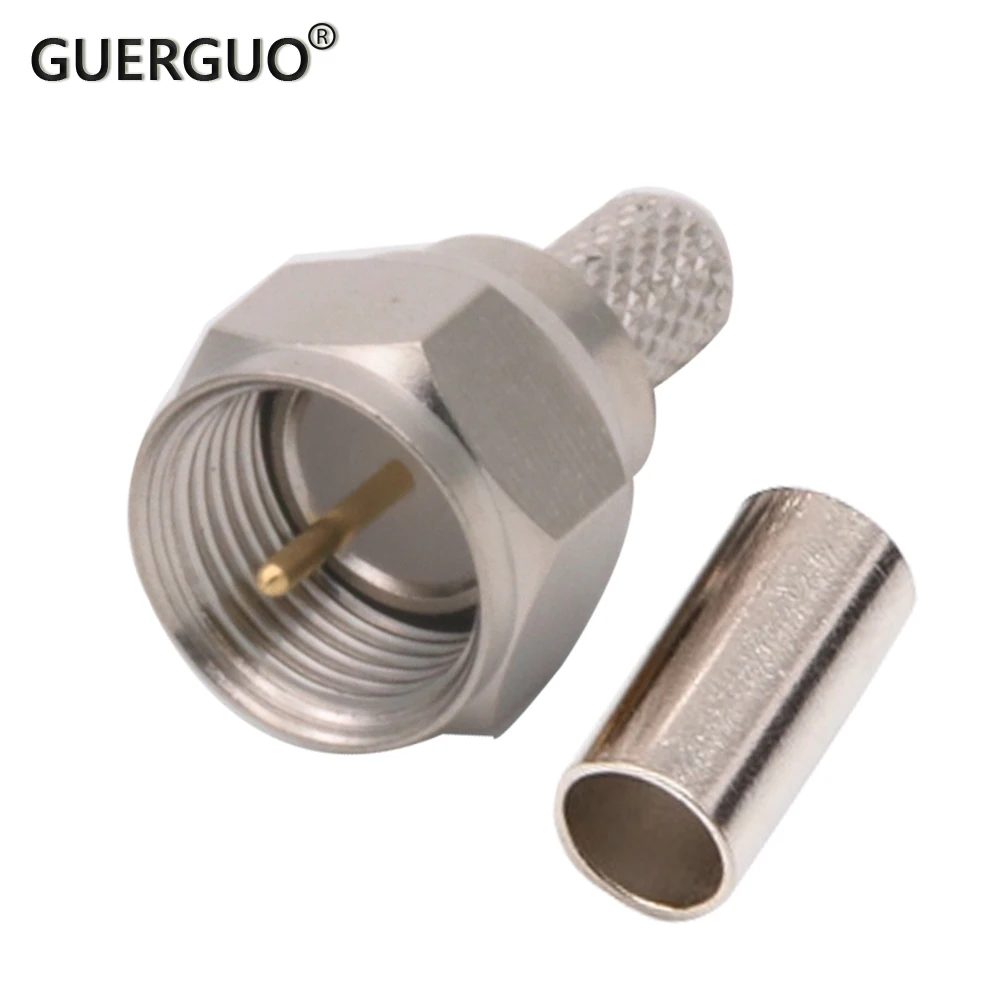 10PCS/lot  F Male Plug Female Jack Connector Solcering Crimp Adapter RG58 SYV 50-3 RF Connector RF Coaxial connectors