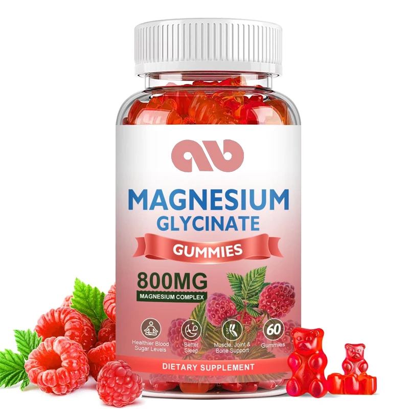 Cukroz szabadon Magnézium glycinate gummies, containing Magnézium glycinate, malic ACID, COQ10, Vitamin B6 majd D3