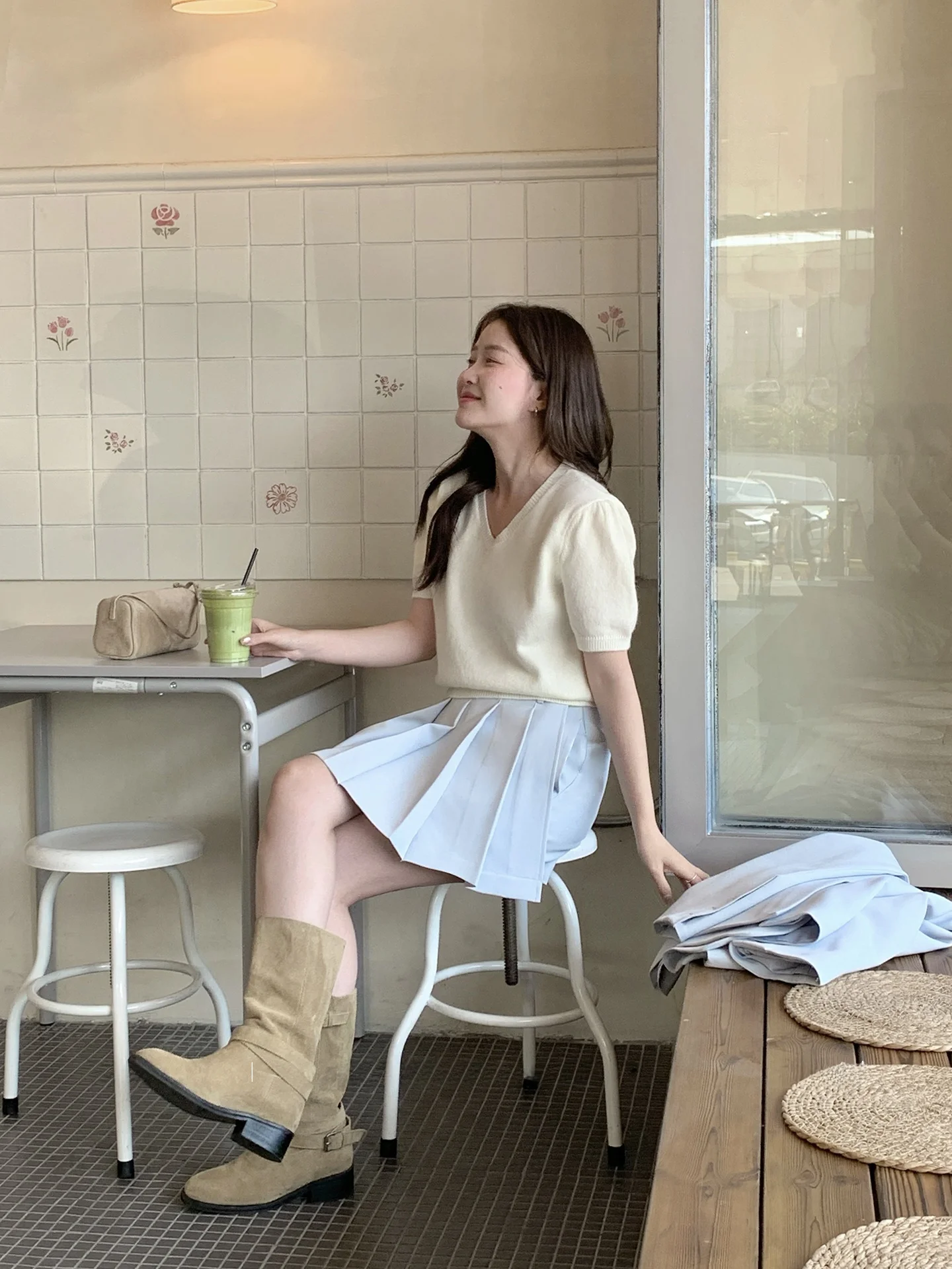 

Faionable Knitted ort Sve V-Ne Sweater Women's Slimming Sle Casual Loose Fit Breathable Comfortable Nylon Polyester