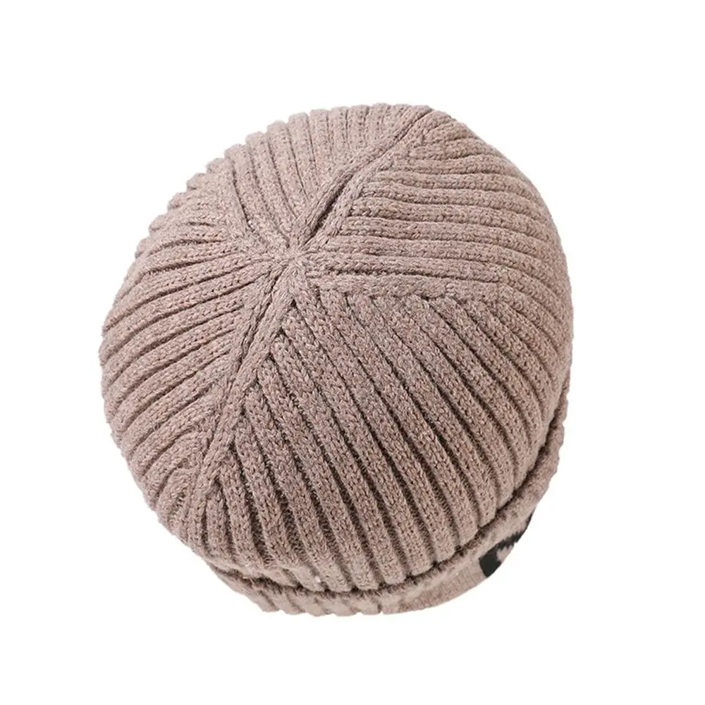 Gorro de invierno de punto Unisex, bufanda forrada de lana, calentador de cuello grueso, gorro de calavera cálido con protección para los oídos para hombres y mujeres