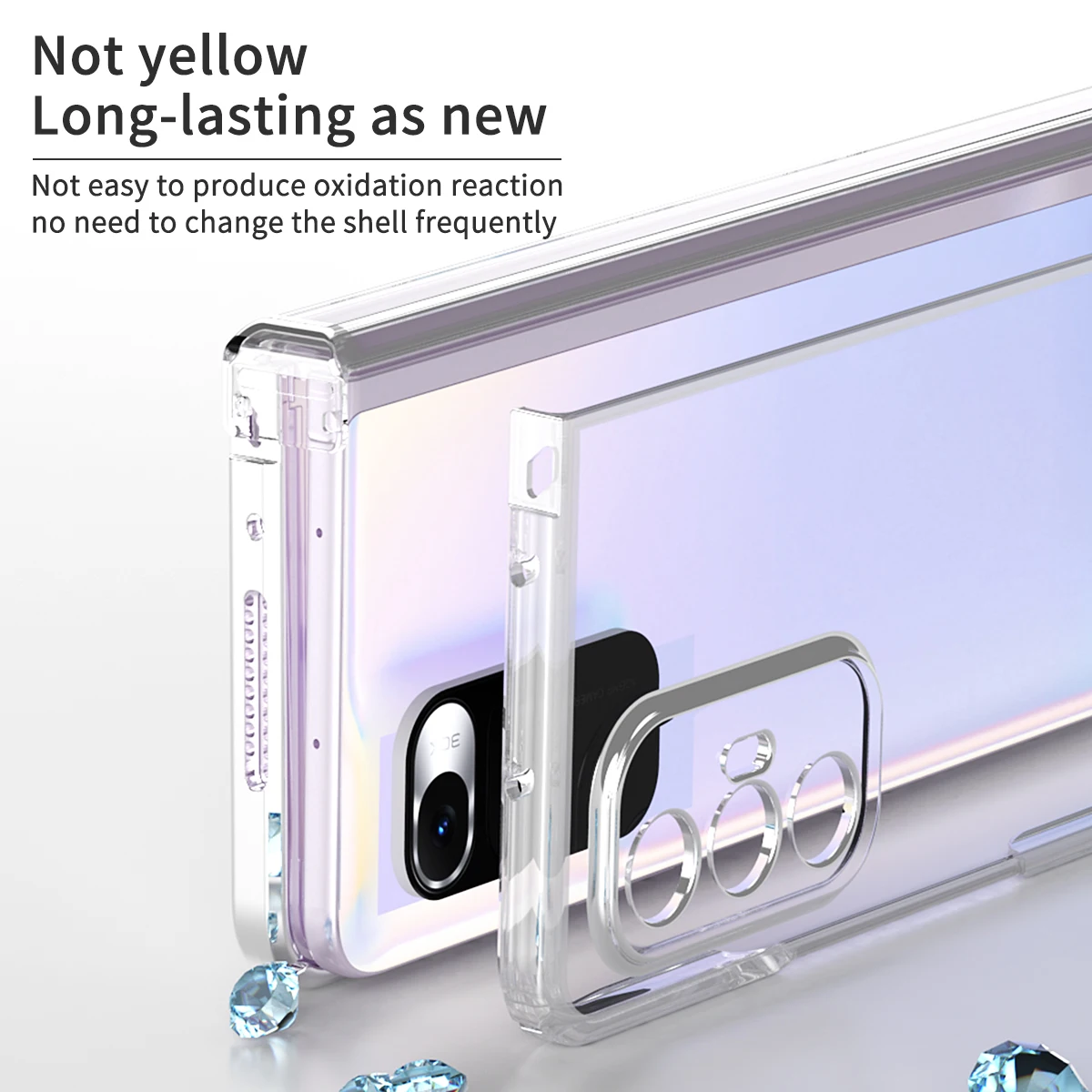 Plating Clear Fold Hinge Case For Xiaomi Mi Mix Fold Anti-drop Armor Hard plastic Cover Transparent color Fundas coque cases