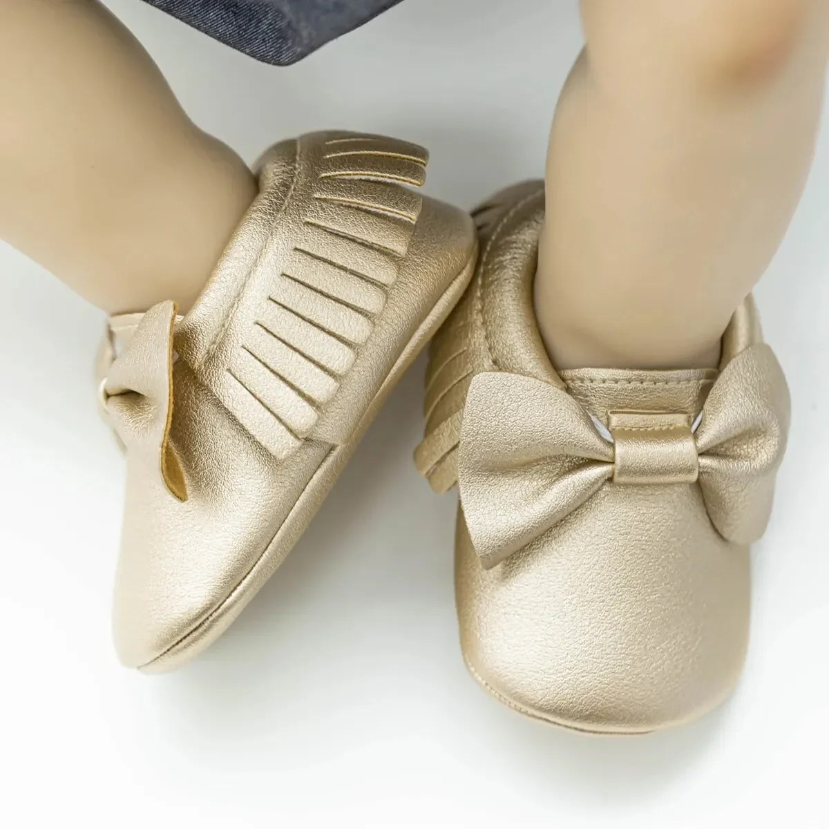 Meckior Baby Girl Shoes Bow Tie Tassels Soft Shoes Prewalker Walking Anti-Slip Toddler Infant Girls First Walker Baby Shoes