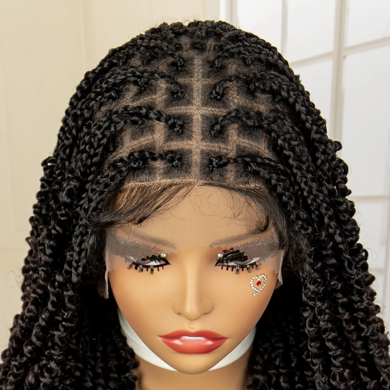 30 Inches Synthetic Box Braided Wigs Full Lace Knotless Crochet Locs Braiding Hair Lace Forntal Dreadlocks Braids Wigs for Women