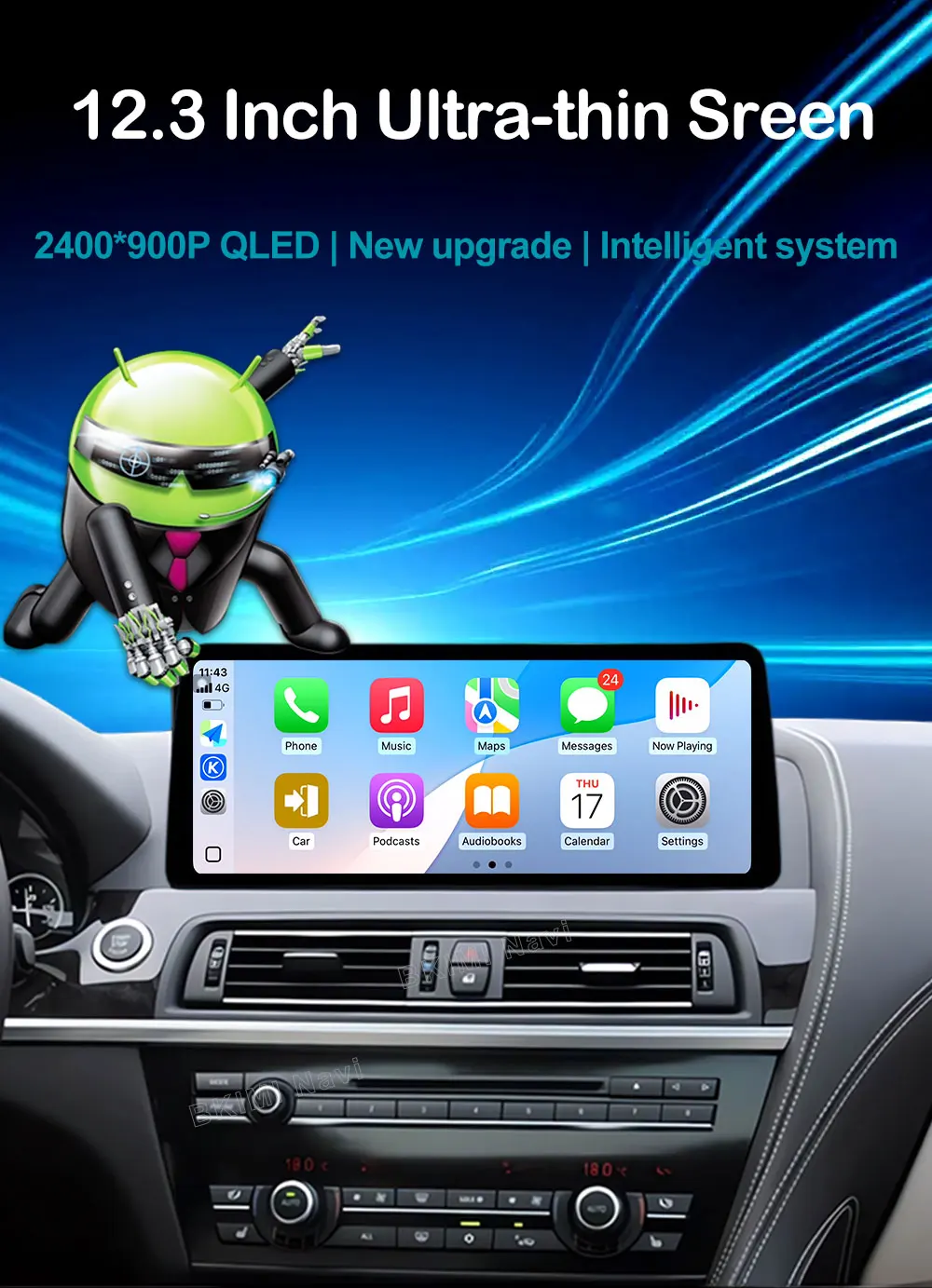 Android 15 CarPlay für BMW 3/4 Serie F30 F31 F32 F33 F34 F36 2013 - 2019 NBT/EVO System Auto Video Multimedia Player WiFi GPS – Detail 1