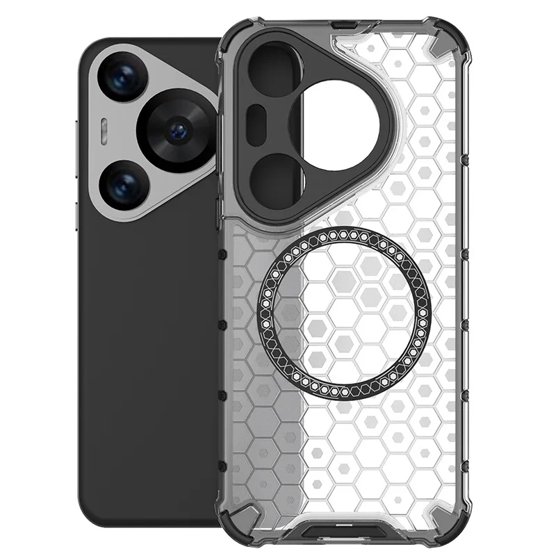 For Huawei Mate 20 30 50 P30 P40 P50 P60 Pro P30 Lite P40 Proplus Translucent Honeycomb Magnetic Wireless Charge Phone Case