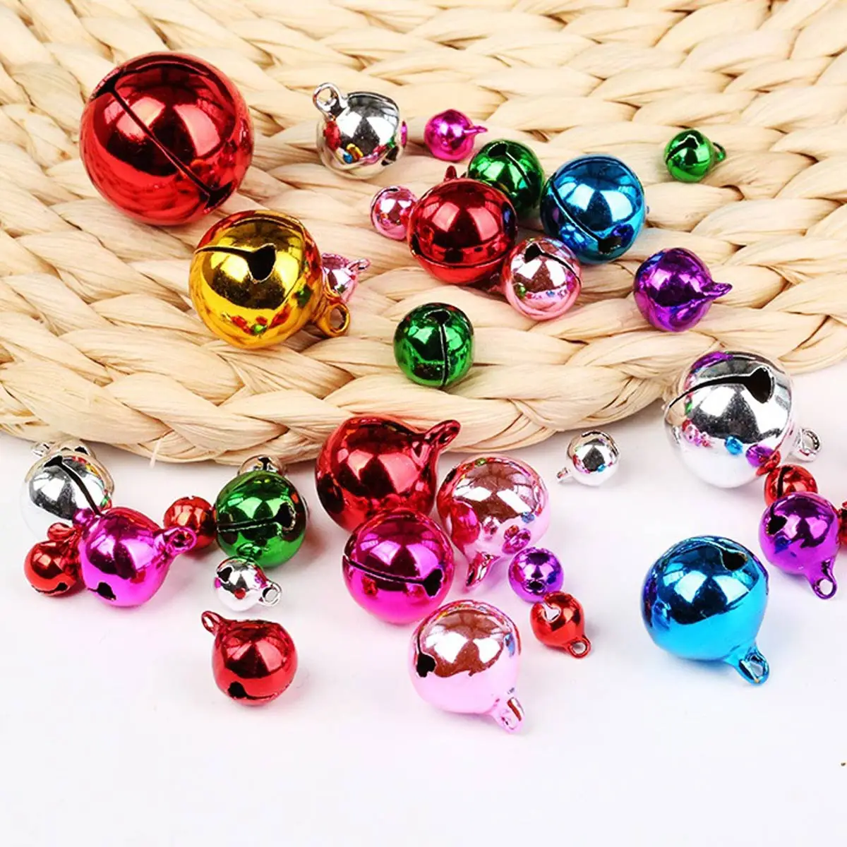 Wholesale Candy Colors Copper Charms Pendants Christmas Bells Pet Bell 6-25mm DIY Jewelry Crafts Accessories Handmade Materials