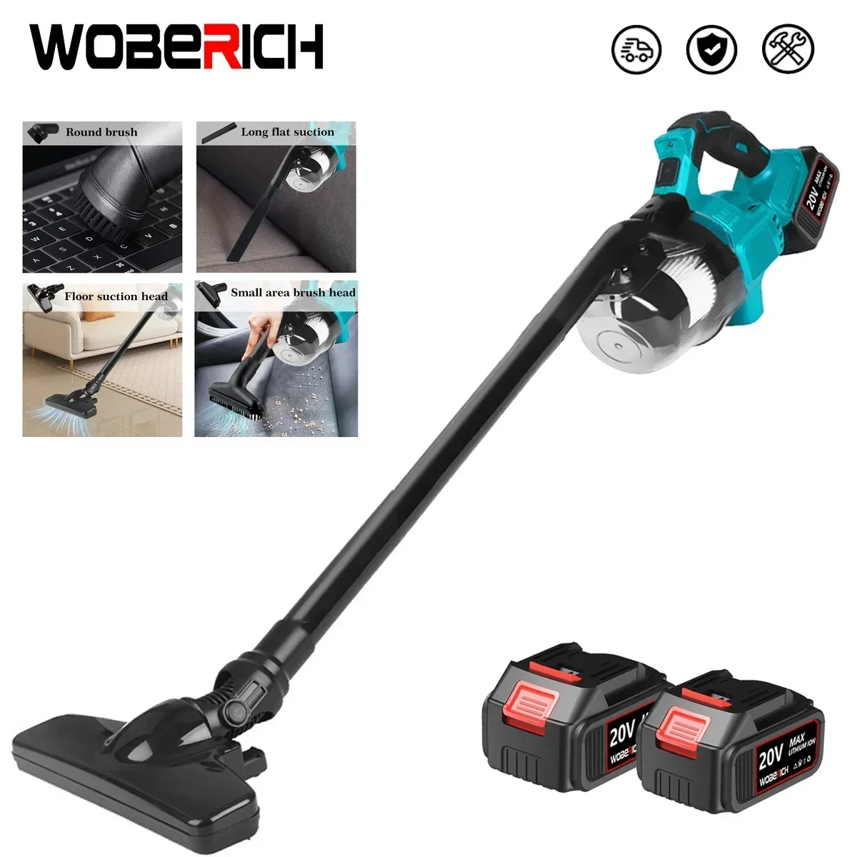 

WOBERICH Cordless Wireless Electric Vacuum Cleaner Multifunction Cordless Handheld Vacuum Cleaner Electric Vacuum Sweeper