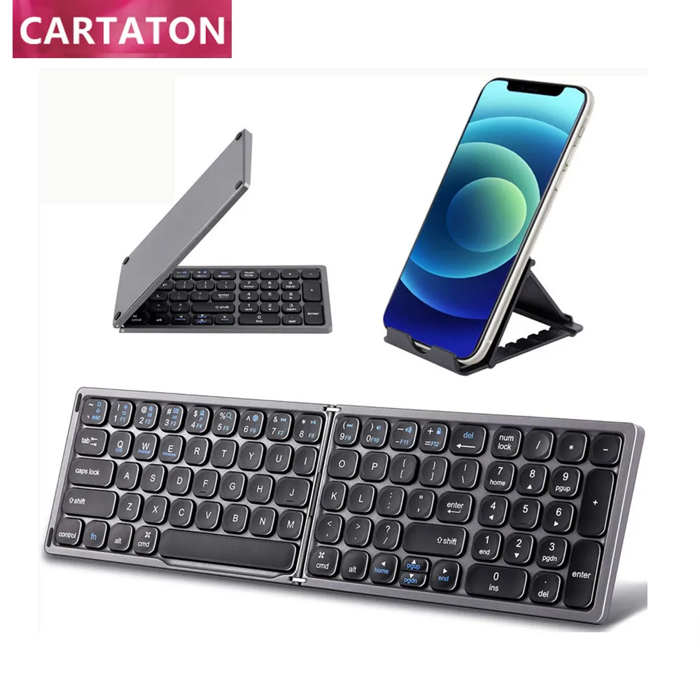 Ergonomische benutzer definierte ultra dünne spanische Layout Kunststoff abs Bluetooth faltbare Mini-Tastatur mit Pad