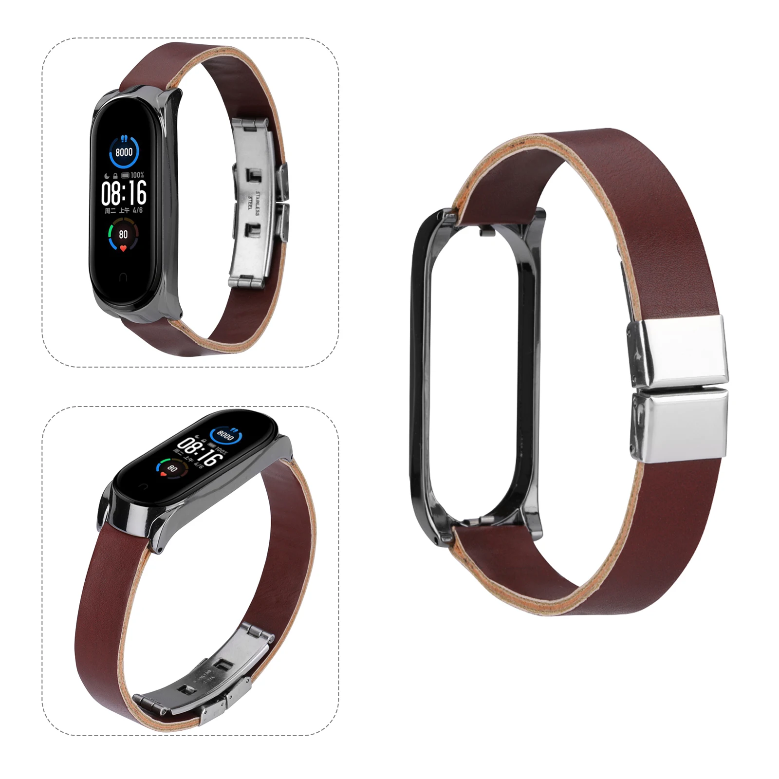 

Watch Band Compatible for Mi Wristband Strap with Wristbands Pu Replacement Women's