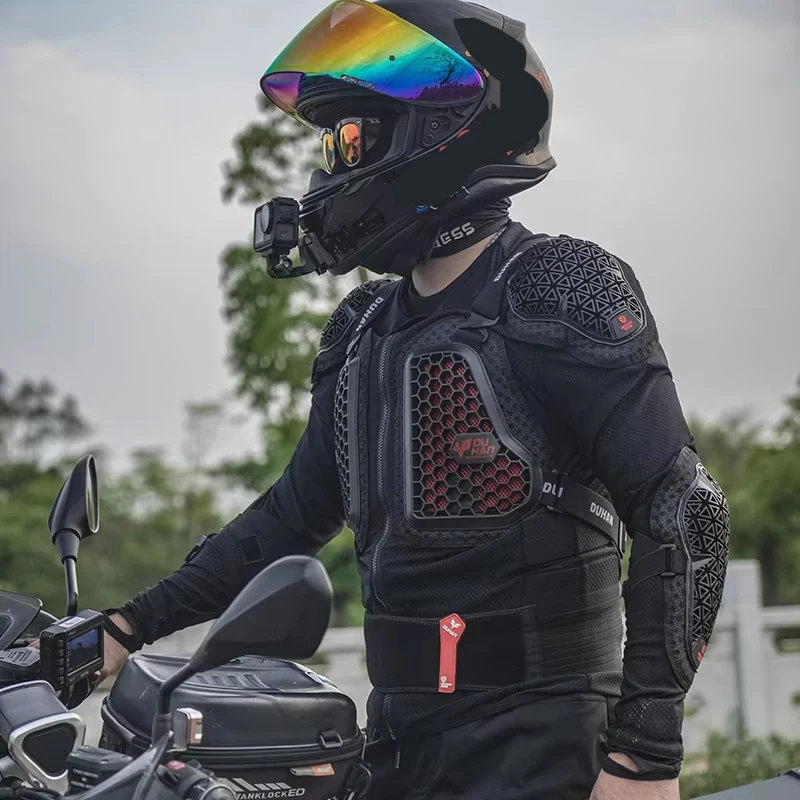 DUHAN New Motocross Armor Anti Fall Chest Back Protection Moto Protective Gear Mesh Breathable Motorcycle Armor CE Certification