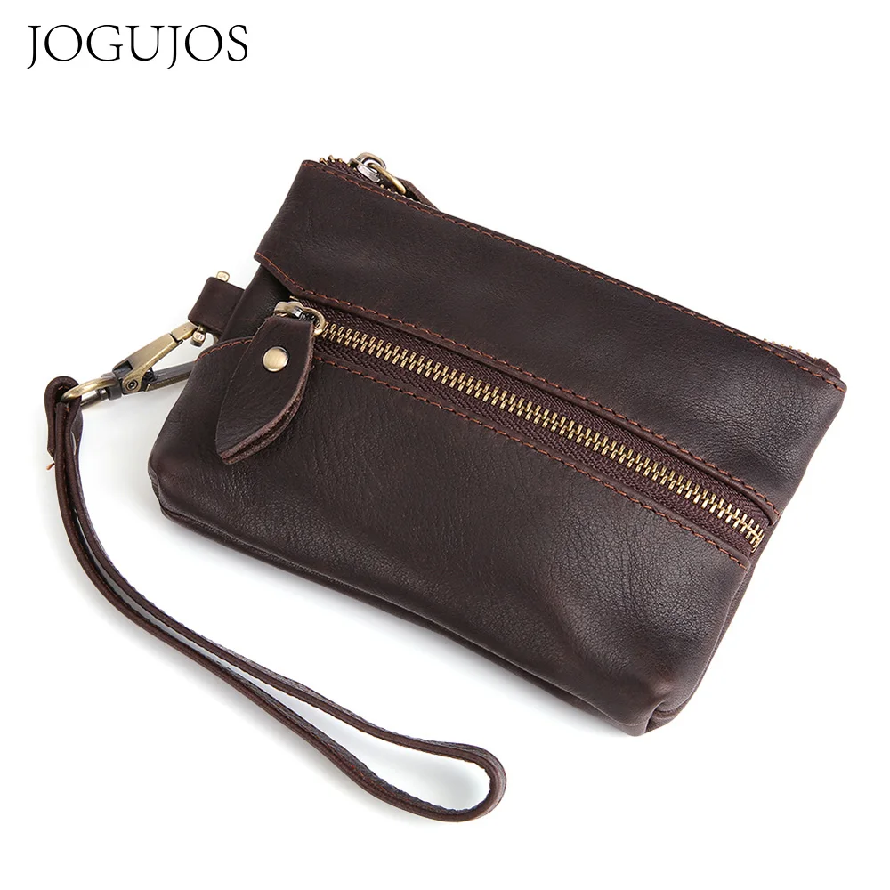 Jogujos echtes Rindsleder Schlüssel Veranstalter Schlüssel halter Vintage kleine Geldbörse Brieftasche mit Schlüssel ring für Männer Frauen neu