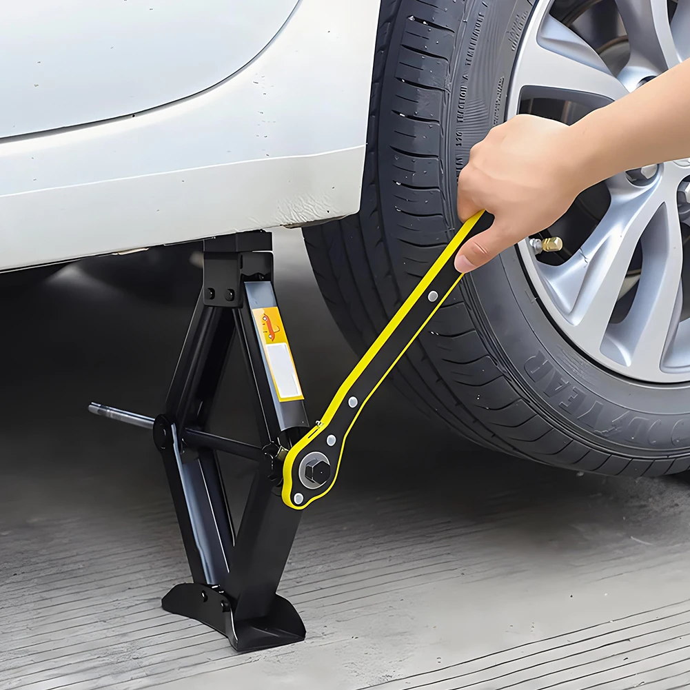 Auto Labor-Saving Car Jack Ratchet Wrench Jack Garage Tire Wheel Lug Wrench Handle Labor-saving Wrench for Small Cars SUVs Vans