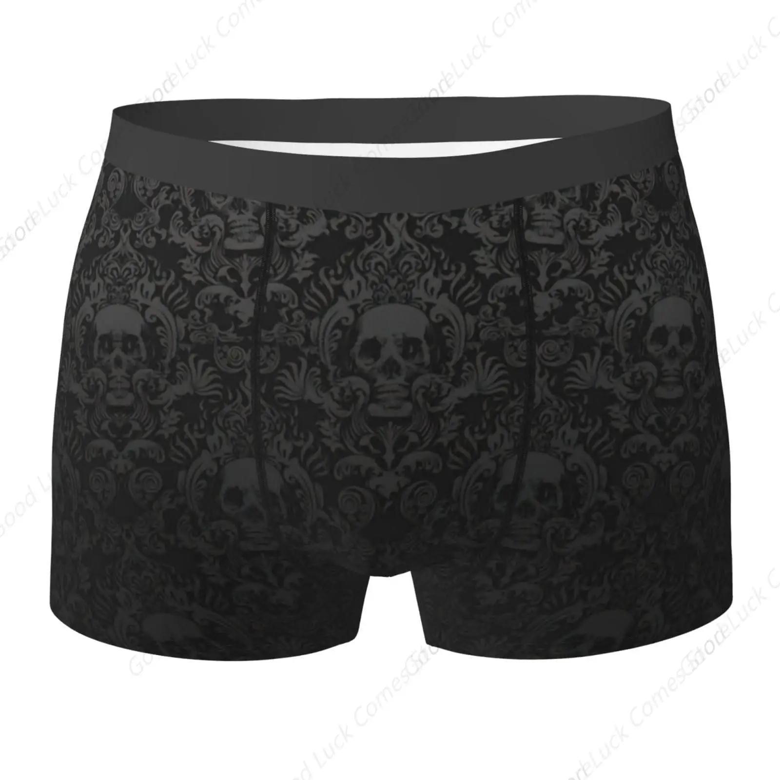 

Готические обои с принтом черепа, мужские трусы-боксеры, эластичное нижнее белье из микрофибры, шорты, мужские для повседневной носки, черные