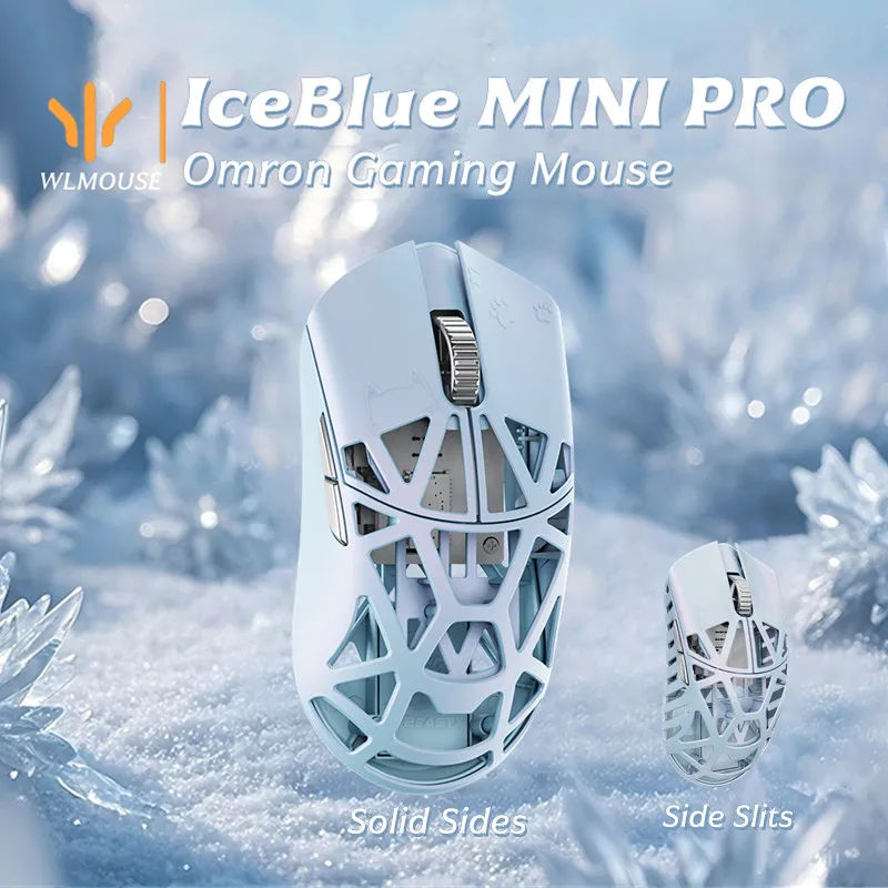 WLMOUSE BEAST X MINI PRO IceBlue Omron light Magnesium Gaming Mouse Magnesium Alloy Wireless FPS Gaming Mouse Lightweight 39g