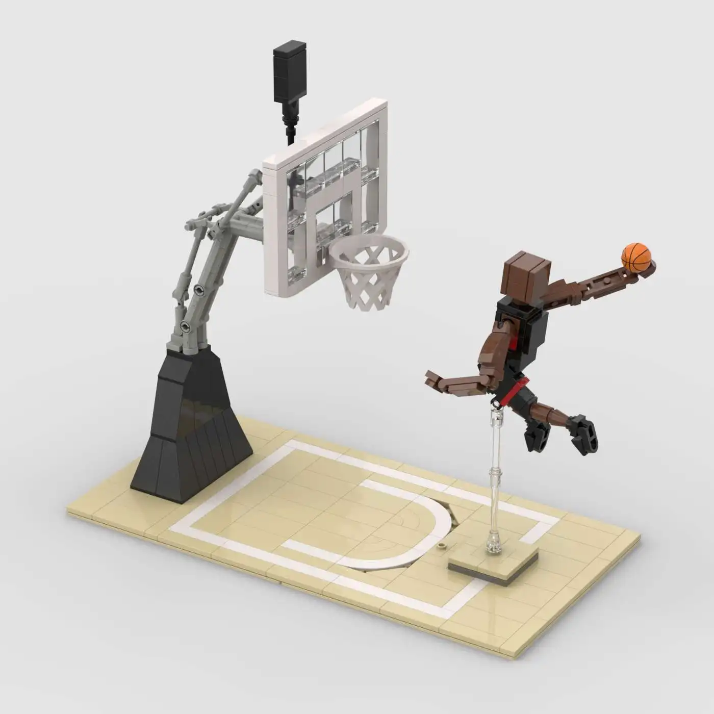 MOC Baustein Basketballplatz All-Star Kombination Kinder Dekorative Spielzeugbausteine Set für Spielzimmerdekoration – Detail 9