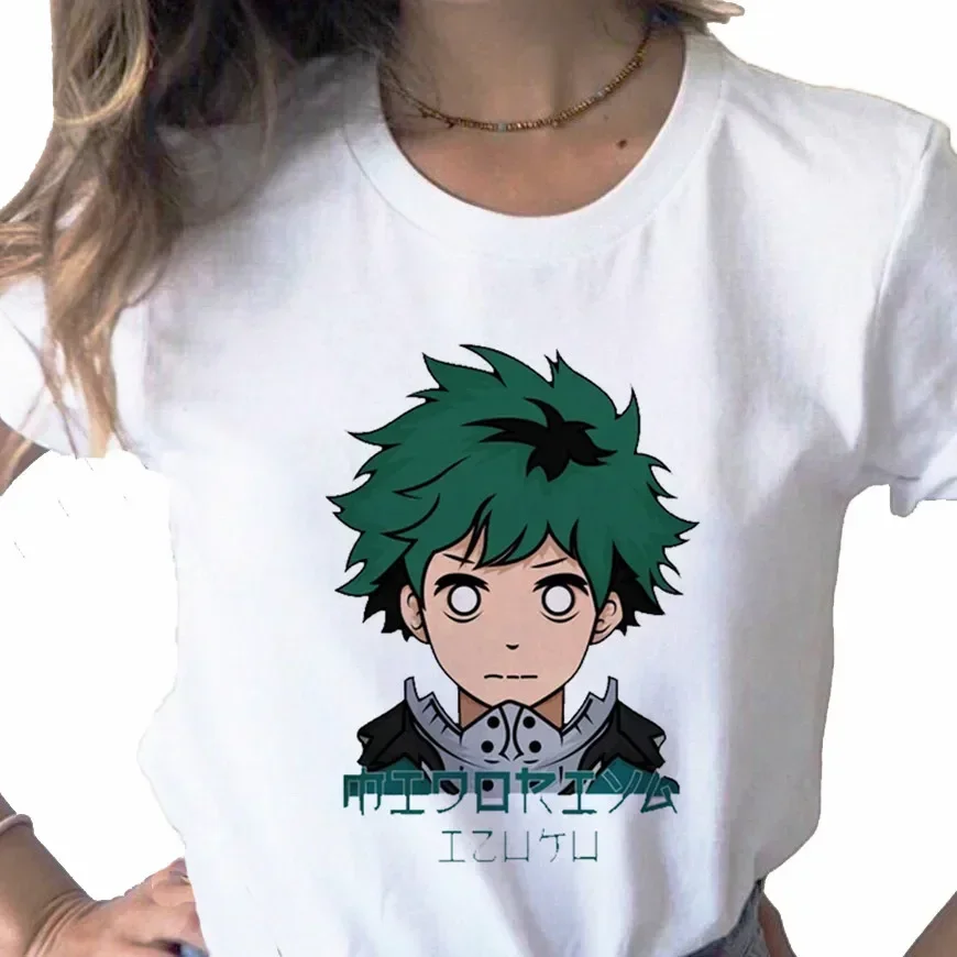 My Hero Academia Anime Senpai print ladies T-shirt ladie casual basis O-collar white shirt short sleeve ladies T-shirt,Drop Ship