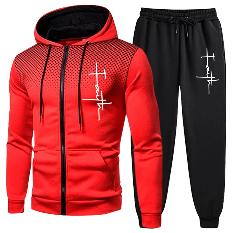 Daily Quality Men\'s Tracksuit Jogging Zip Up Hoodies Sweatshirts Men Long Sleeve Sports Coat Casual Sweatpants Fashion Hot Sales