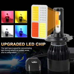 4 colori stroboscopico 60W lampadina faro auto H4 H7 LED faro auto lampada auto lampeggiante fendinebbia H8 H9 H11 9005 9006 LED fendinebbia lampadina