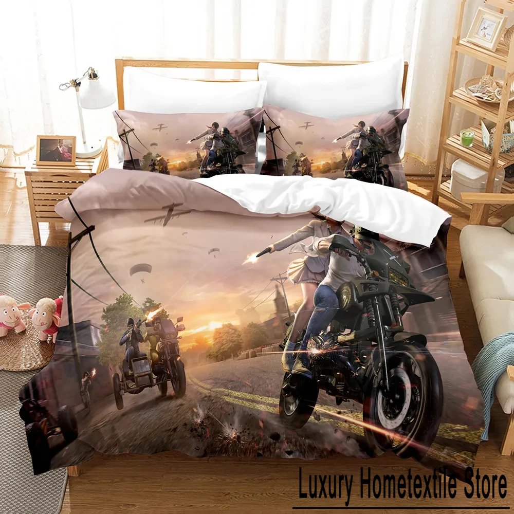 3D Print Game Battlegrounds PUBG 2/3pcsBedding Set Boys Girls Twin Queen Size Duvet Cover Pillowcase Bed Kids Adult Home Textile