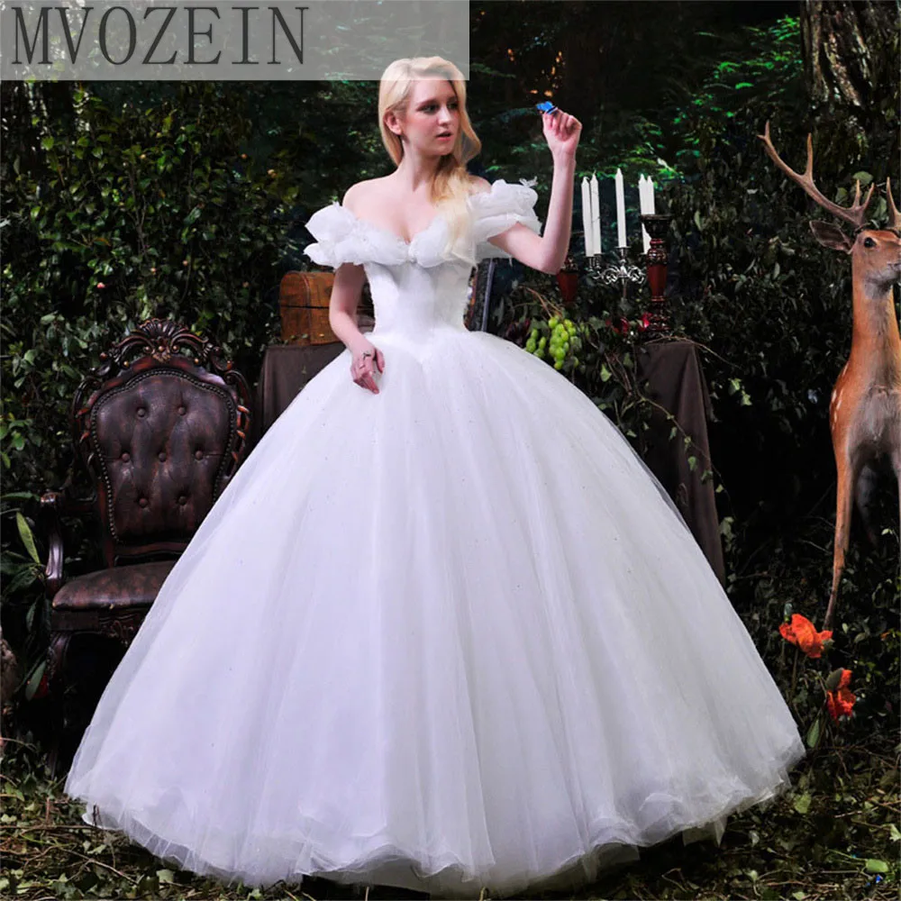 Halloween Women New Movie Blue Cinderella Sweetheart Luxury Wedding Dress Adult Ball Gown Wedding Dresses Robe De Mariee