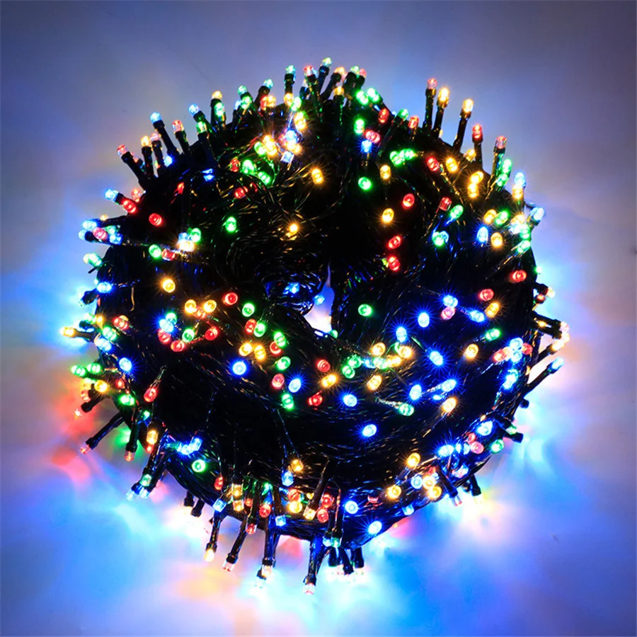 Super brilhante 20m 30m 50m led luzes da corda da árvore de natal ao ar livre 8 modos à prova dwaterproof água luzes de fadas guirlanda para festa pátio decoração