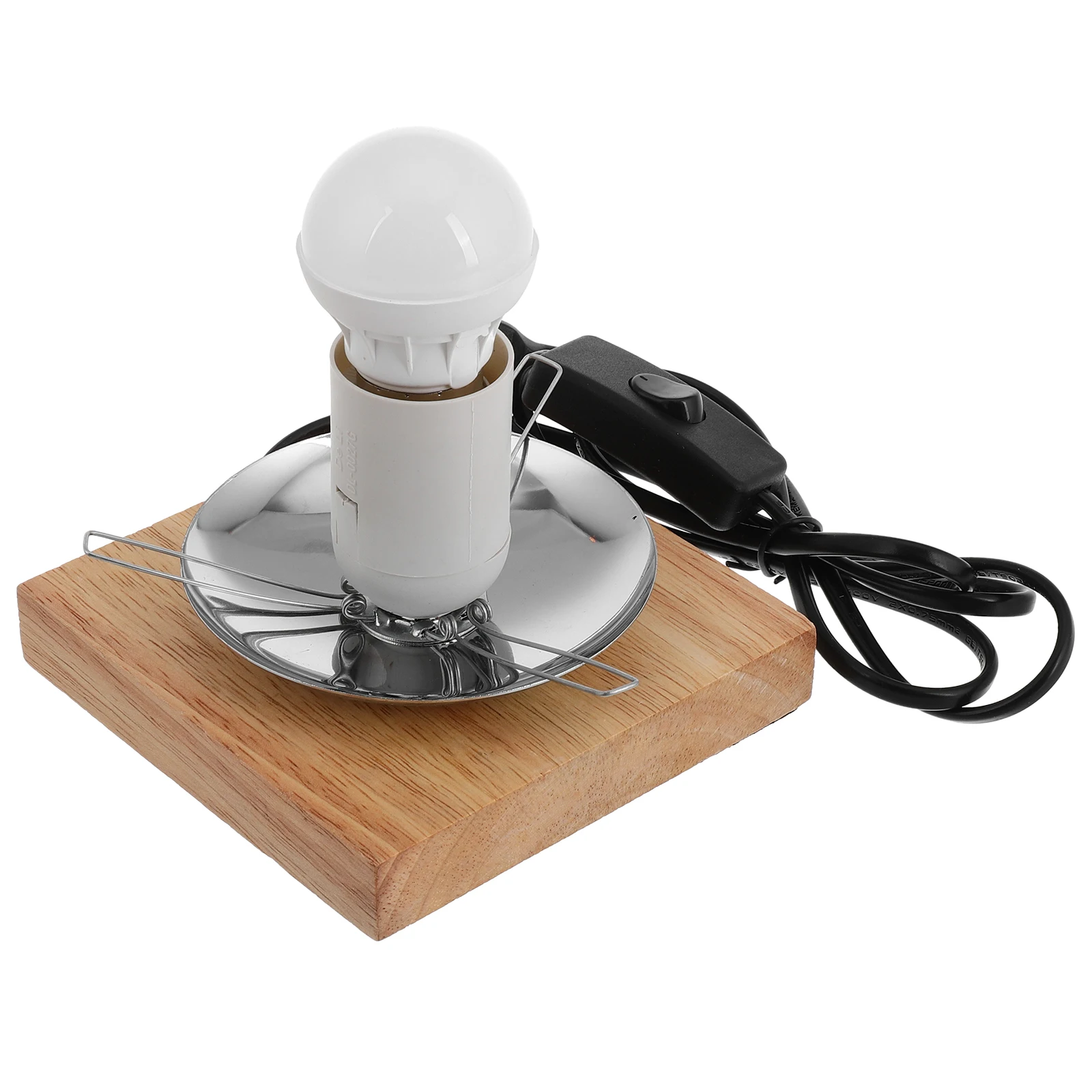 

Three Prong Holder E27 Screw Bulb Holder Socket Wood Base Sturdy Light Desk Lamp Base Bulb Plug Desk Lamp Supply