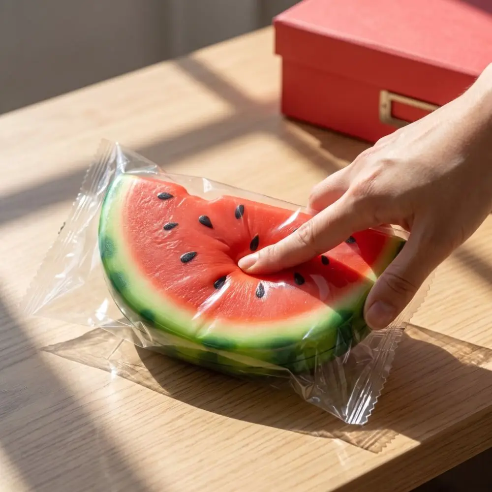 Simulation Fruit Watermelon Squeeze Toy Cute Summer Eggplant Cucumber Sensory Fidget Ball PU 16cm Slow Rebound Toy Kids Adults