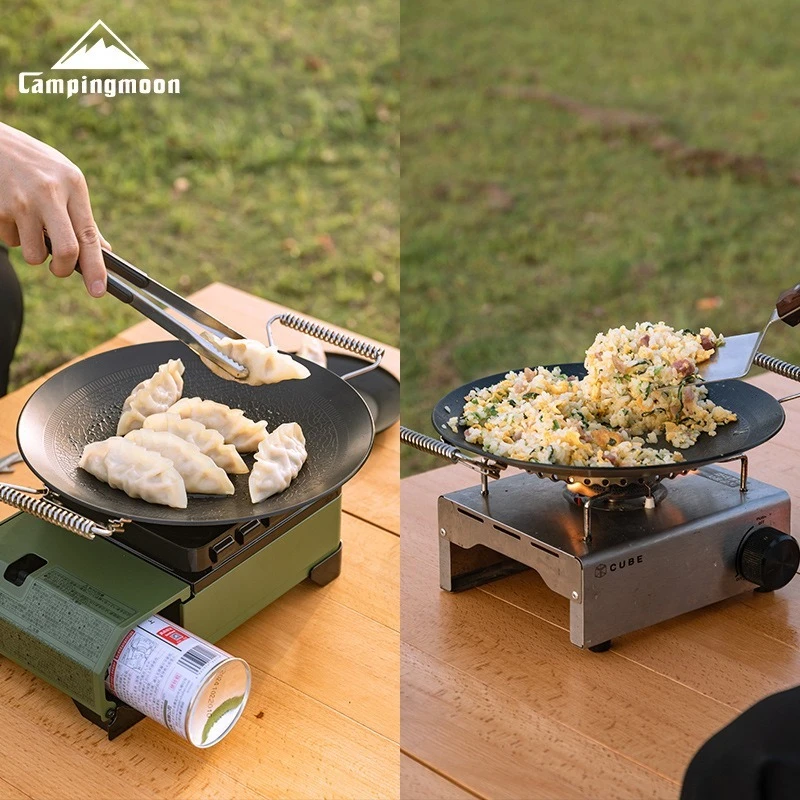 

CAMPINGMOON GRW-27F Three-layer steel Non Stick Baking Tray Small Frying Pan Kitchen Cooking Foldable Barbecue Plate