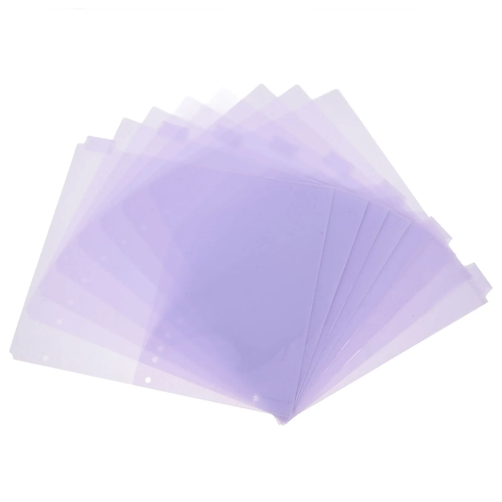 

8 pcs A4 Plastic Pocket Folder For Binder Page Pockets Document Organizer School Office Supplies File Folders With Holes