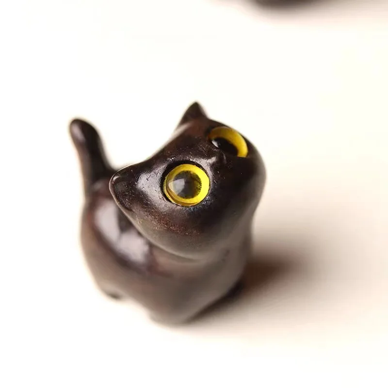 Bezaubernde Kätzchenfigur aus Holz, handgefertigte Katzendekoration für Zuhause, perfekte Geschenkidee, Katzenfigur, Katzenzubehör, Dekoration, Kunsthandwerk – Detail 5