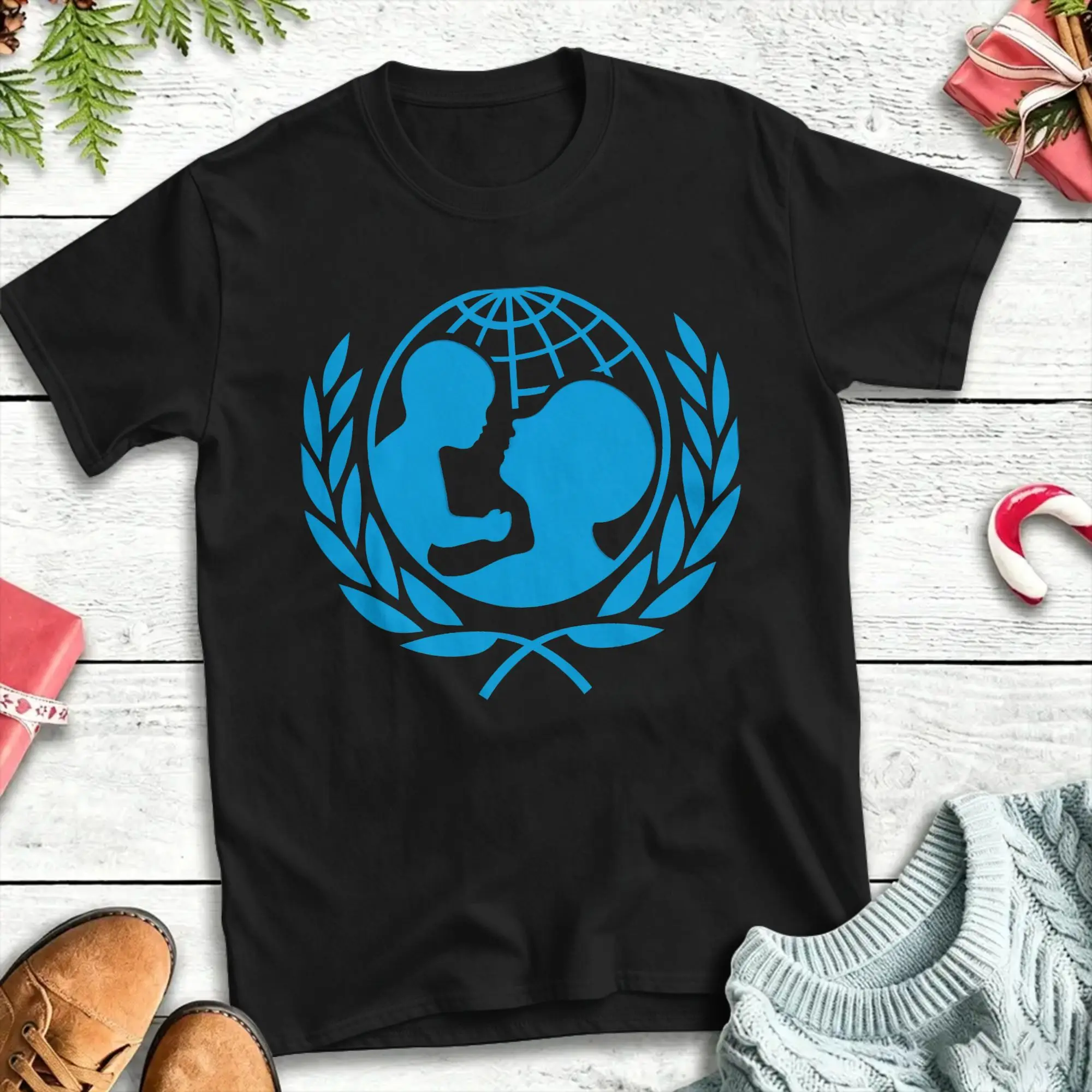 T-shirt d'été en coton pour hommes, vêtements vintage à manches courtes, équipe bénévole de la charité Unicef