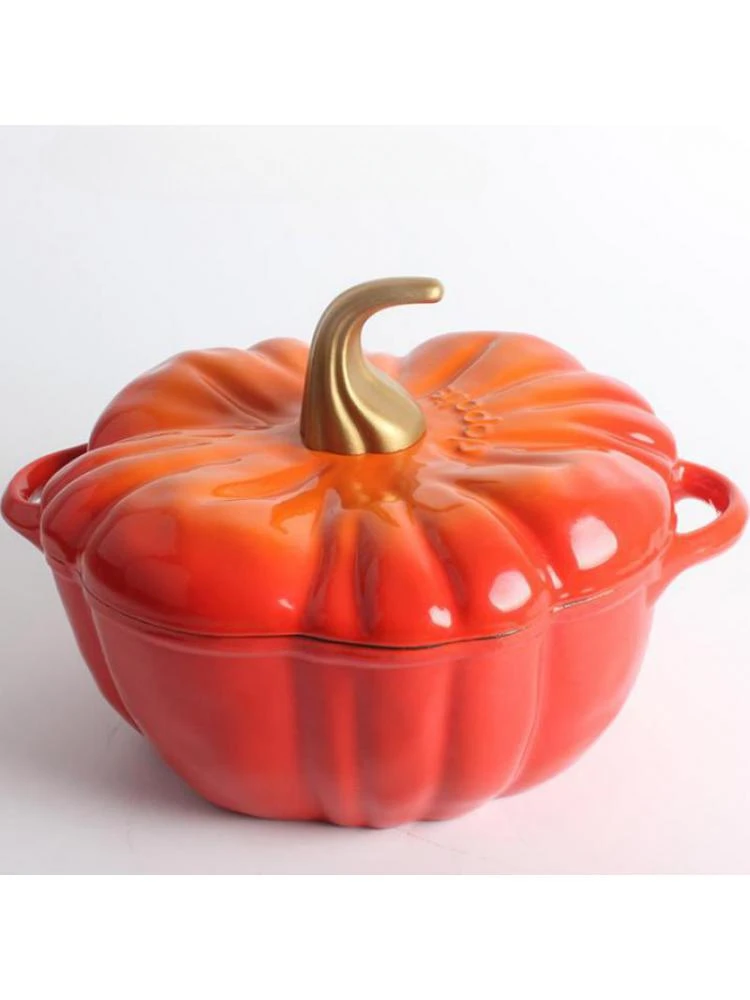 Cast As Pumpkin Pot Non-stick Fry Pan Thickening Enamel Cast Iron Enamel Tomato Soup Pot Induction Cooker Stew General 24