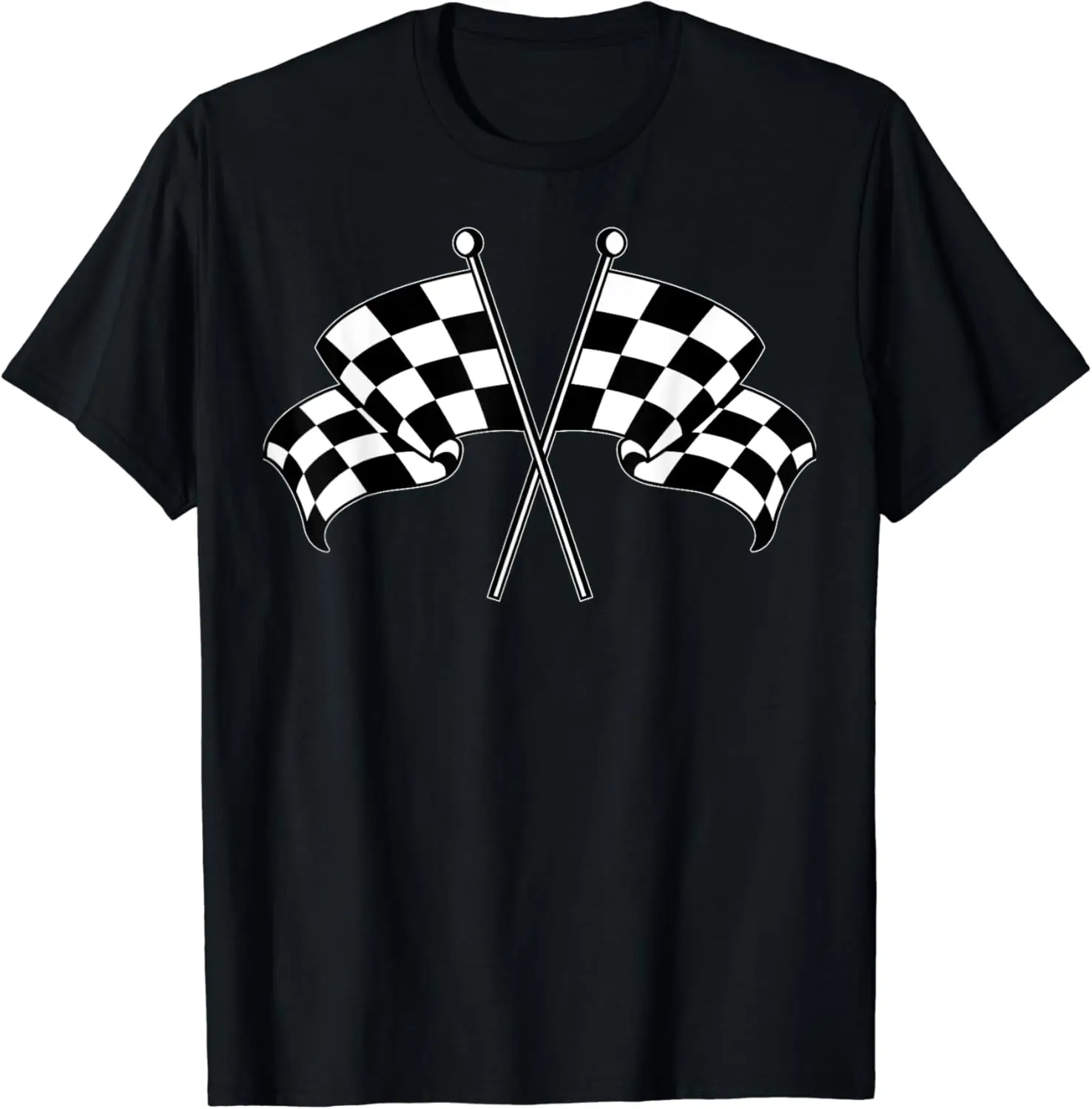 Car Racing Checkered Finish Line Flag Automobile Motor Race T-Shirt 100% Cotton Streetwear High Quality